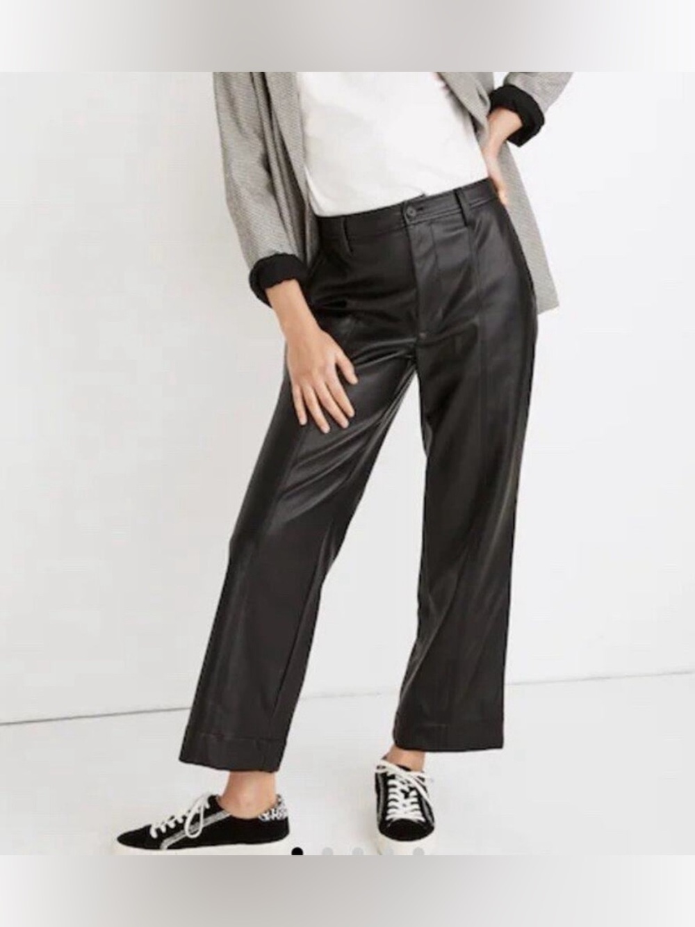 Madewell Black Vegan Leather Trousers